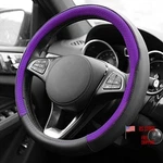 Geometric Chic Microfiber Leather Steering Wheel Cover Universal Fit Purple. Fixed Price $26.92.