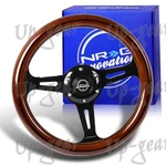 Dark Wood 12" Grip Nrg ST-310BRB-BK 310MM Black Center 3-SPOKE Steering Wheel. Fixed Price $152.50.
