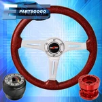 Metallic Red Wood Godsnow Steering Wheel + Hub Extender For 92-96 Prelude. Fixed Price $85.99.