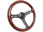 14" Black 6 Hole Slotted Mahogany Wood Grip Steering Wheel W/ Horn Button. Fixed Price $149.99.