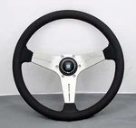 Nardi 350MM Deep Dish Corn Steering Wheel Black Perf Leather White Type Horn. Fixed Price $475.66.