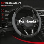 New 15" Blackgray Steering Wheel Cover Genuine Leather For All Honda 1974-2024. Fixed Price $24.99.