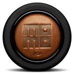 Momo Heritage Cigar Leather Embossed Round Lip 2P Horn Button - HOHER01LEABRR. Fixed Price $81.70.