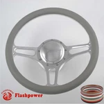 14'' Billet Steering Wheels Light Gray Half Wrap Replacement Grand Am Lemans Gmc. Fixed Price $185.50.