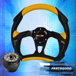 For 95-99 Eclipse 320MM Jdm Yellow Black Steering Wheel + Horn Button Godsnow. Fixed Price $29.99.