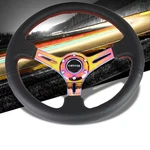 Leather/neo Chrome Slit Hole 350MM 3" Deep RST-018R-MCRS Nrg Steering Wheel+horn. Fixed Price $180.00.