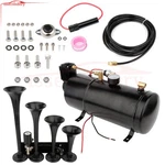 12V 4TRUMPET Train Air Horn 150PSI 1GAL Compressor System Kit Fits Truck Car. Fixed Price $133.98.