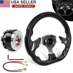 13" Aluminum Universal Shape Racing Steering Wheel W/quick Release Adapter Kit. Fixed Price $39.99.