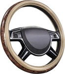 Wood Grain 14.5-15 Inch Microfiber Leather Steering Wheel Cover, Anti Beige. Fixed Price $24.40.