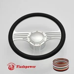 14" Billet Aluminum 9 Hole Steering Wheel Kit W/ Horn Button & Adapter. Fixed Price $195.50.