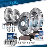 Front Rear Drilled Rotors Brake Pads +20PC Lug Nuts For Grand Cherokee Commander. Fixed Price $267.02.