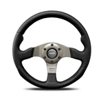 Momo Race Steering Wheel 320MM Black Leather Anthracite Spokes Genuine New. Fixed Price $254.05.