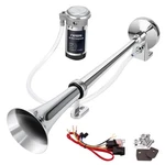 12V 150DB Air Horn Kit, Super Loud 18 Inches Chrome Zinc Single Trumpet Truck.... Fixed Price $48.60.