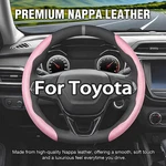 15" 2PCS Segmented Steering Wheel Cover Nappa Leather For Toyota Prius Pink. Fixed Price $22.99.