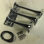Chrome 3/TRIPLE Trumpet Train 24V Air Horn Metal Loud 152DB Truck/boat 12V. Fixed Price $430.97.