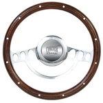 Billet Aluminum & Mahogany Steering Wheel 14" For Flaming River, Ididit Columns. Fixed Price $198.88.