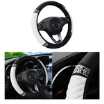 White 15" Rhinestones Soft Leather Steering Wheel Cover For Cars. Fixed Price $10.48.