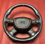 Real Carbon Fiber Flat Sport Steering Wheel For Audi 2013-2016 A4L A6L A7 A8 Q7. Fixed Price $380.00.