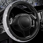 Car Pass Bling Diamond Leather Steering Wheel Cover, With Silver. Fixed Price $27.29.