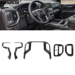 Carbon Steering Wheel Radio Fans Air Vent Cover Trim Kit For Chevy Silverado 19+. Fixed Price $64.99.