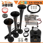0.5G Tank 150PSI Compressor Train Air Horn Kit 3 Trumpets For Truck Car Chorme. Fixed Price $110.44.