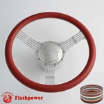 14'' Billet Steering Wheels Burgundy Half Wrap Custom Chevy Ididit Flaming River. Fixed Price $185.50.