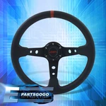 Jdm Sport 350MM 14" Pvc Leather Red Stitch Deep Aluminum Steering Wheel + Horn. Fixed Price $39.99.
