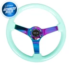 New Nrg Steering Wheel Minty Fresh Woodgrain 350MM Neochrome 3" Deep ST-036MF-MC. Fixed Price $168.00.