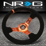Nrg Innovations RST-006S-OR 350MM 3"DEEP Dish Suede Orange Stitch Steering Wheel. Fixed Price $124.20.