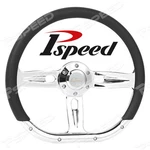 D-shape 14" Chrome Spoke Steering Wheel 6-BOLT Black Leather Wrap For Car Truck. Fixed Price $143.44.