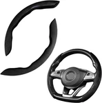 Steering Wheel Cover, Microfiber Suede Leather And Carbon Double Sided. Fixed Price $22.75.