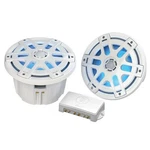 Poly-planar MA-OC8 8" Round Waterproof Blue Led Lit Speaker White Polyplanar. Fixed Price $60.68.