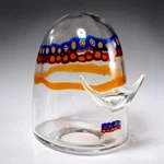 Murano Style Millefiori Handblown Art Glass Bull Horn Dome Multicolor Sculpture. Fixed Price $137.50.