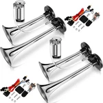 2PACK Air Horn Kit 12VOLT Loud 150DB Chrome Dual Trumpet Silver Universal. Fixed Price $60.03.