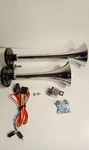 Air Horn Chrome Metal 120 Db Dual Trumpet Deep Train Two Kit Volt. Fixed Price $22.99.