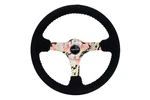 Nrg Reinforced 350MM 3" Dish Steering Wheel Black Suede With Floral Spoke. Fixed Price $148.50.