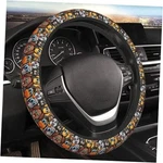 Animal Pattern With Dogs Cat Deer Giraffe Steering Wheel Cover Car Elastic Grey. Fixed Price $21.59.