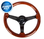 New Nrg Steering Wheel Dark Wood Grain 350MM Black Chrome 3" Deep RST-036BR-BK. Fixed Price $178.00.
