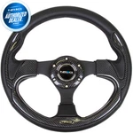 New Nrg Steering Wheel Leather Carbon Fiber Look Inserts Pilota Style RST-001CBL. Fixed Price $128.00.
