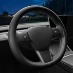 Lkwlikei Nappa Leather Ultra-thin Steering Wheel Cover, For Tesla BLACK2. Fixed Price $57.89.