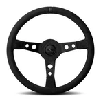 Momo Steering Wheel Model 07 Black Edition Nfc 350MM Suede With Horn. Fixed Price $465.00.