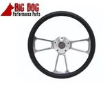 Billet Steering Wheel 14" With Black Leather Half Wrap Classic Car Free Shipping. Fixed Price $207.92.