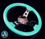 14" Class Tiffany Grip 6-HOLE Chrome 3-SPOKE Steering Wheel 350MM Civic Crx Ek. Fixed Price $69.95.
