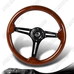 Nrg RST-018BR-BK 350MM Brown Wood Grain Black Spoke 3" Deep Dish Steering Wheel. Fixed Price $180.00.