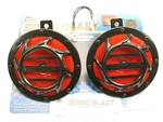 Set Of Wolo Sonic Blast Red Black 308-2T Universal Low And High Tone Horns. Fixed Price $35.97.