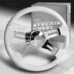W-power 406MM White Wood Grip 5-HOLE Chrome 4-SPOKE 16-INCH Steering Wheel +horn. Fixed Price $139.99.