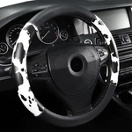 Cow Print Steering Wheel Cover, Universal 14.5-15 Inch Black&white. Fixed Price $28.95.