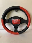 Autocraft Black And Red Neoprene Sport Cut Steering Wheel Cover White Stitching. Fixed Price $29.99.