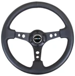 Nrg Reinforced Deep Dish Steering Wheel 350MM Black Leather & Center Spoke. Fixed Price $128.00.
