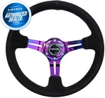 New Nrg Steering Wheel 350MM Black Suede Neochrome Spoke 3" Deep RST-018S-MCBS. Fixed Price $198.00.